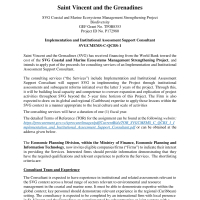 Saint Vincent and the Grenadines - SVG Coastal and Marine Ecosystems Management Strengthening Project: Implementation and Institutional Assessment Support Consultant SVGCMEMS-C-QCBS-1